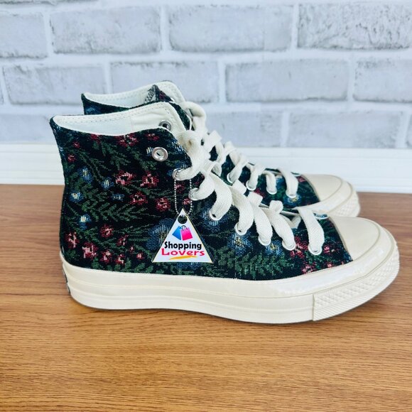 ⭐Converse Chuck 70 Hi Floral Tapestry Sz 8.5 Women's Shoes Sneaker Black A11990C - Picture 6 of 12